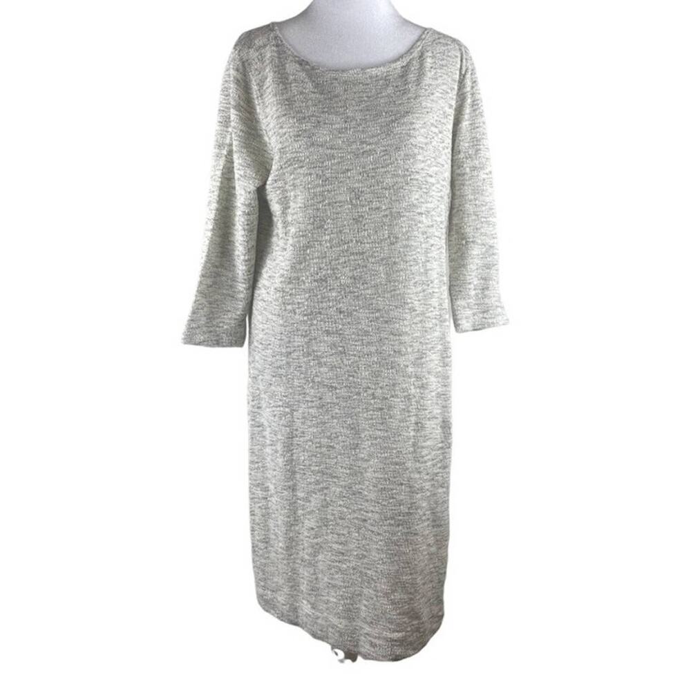 ANTHROPOLOGIE SWEATER DRESS M GRAY KNIT LONGLINE CASUAL OFFICE EVERYDAY BASICS